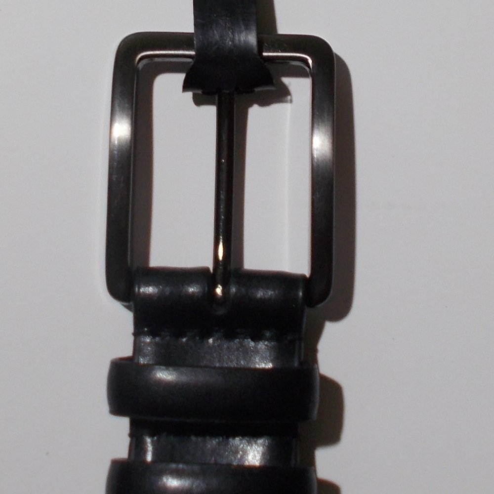 NWT GEORGE Black Genuine Leather Belt Size 38